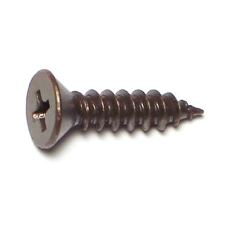 Midwest Fastener Wood Screw, #9, 3/4 in, Plain Brass Flat Head Phillips Drive, 40 PK 69888